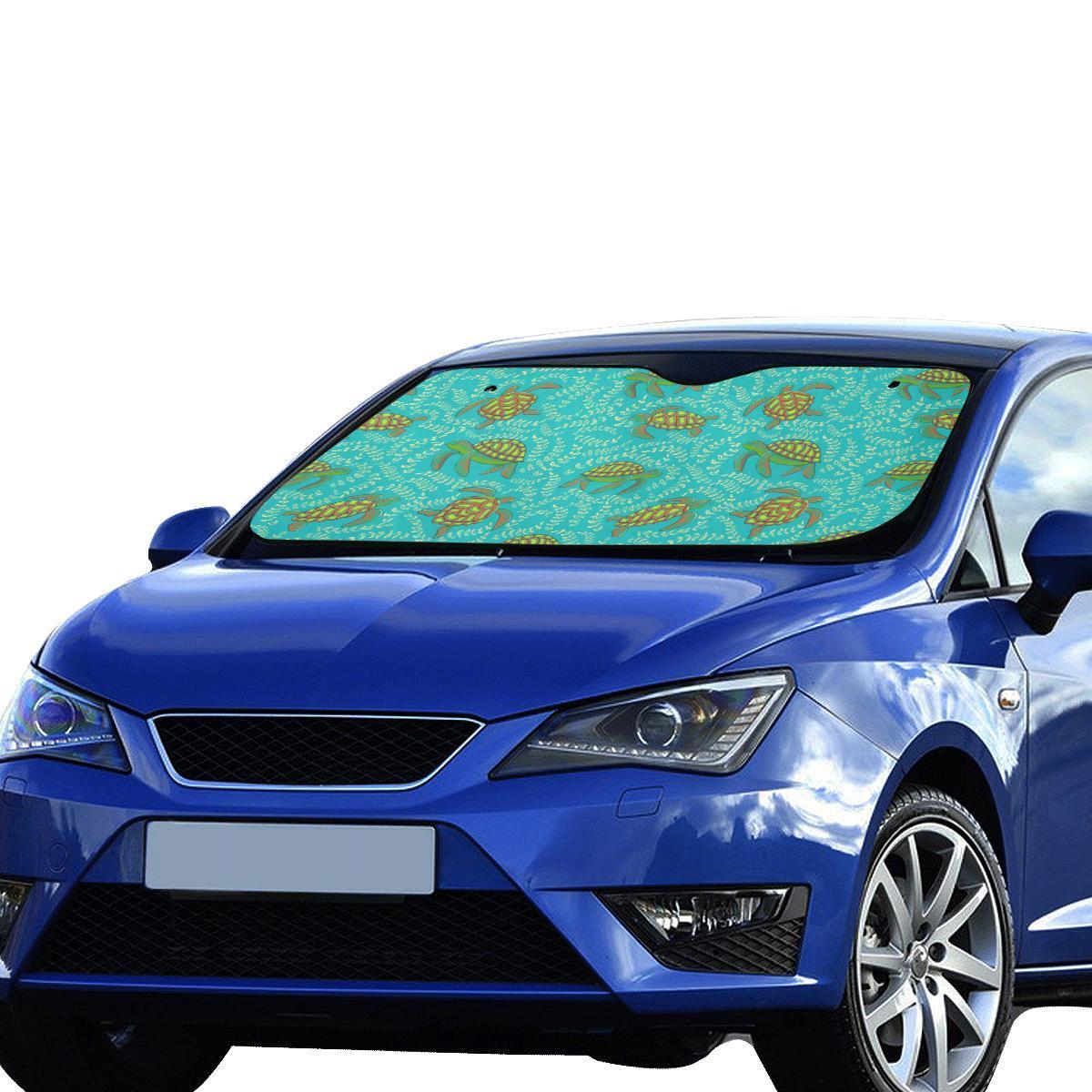 Sea Turtle Pattern Print Design T010 Car Sun Shade-JorJune