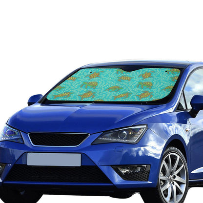 Sea Turtle Pattern Print Design T010 Car Sun Shade-JorJune