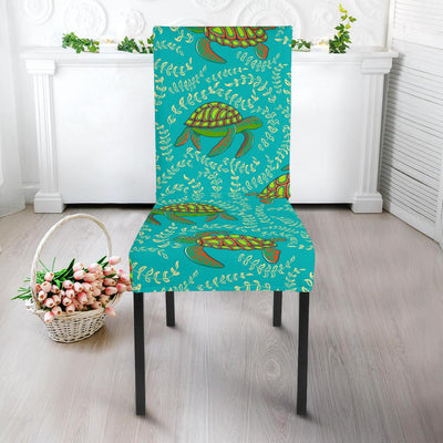 Sea Turtle Pattern Print Design T010 Dining Chair Slipcover-JORJUNE.COM