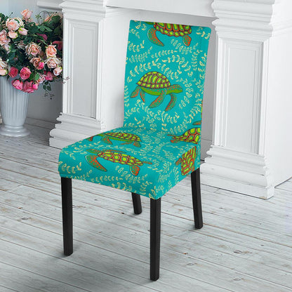 Sea Turtle Pattern Print Design T010 Dining Chair Slipcover-JORJUNE.COM