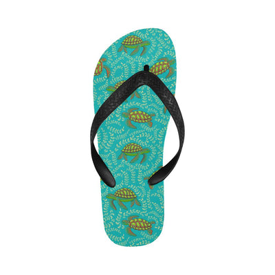 Sea Turtle Pattern Print Design T010 Flip Flops-JorJune