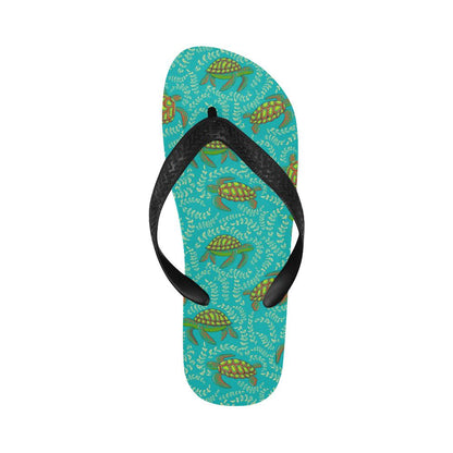 Sea Turtle Pattern Print Design T010 Flip Flops-JorJune
