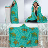 Sea Turtle Pattern Print Design T010 Hooded Blanket-JORJUNE.COM