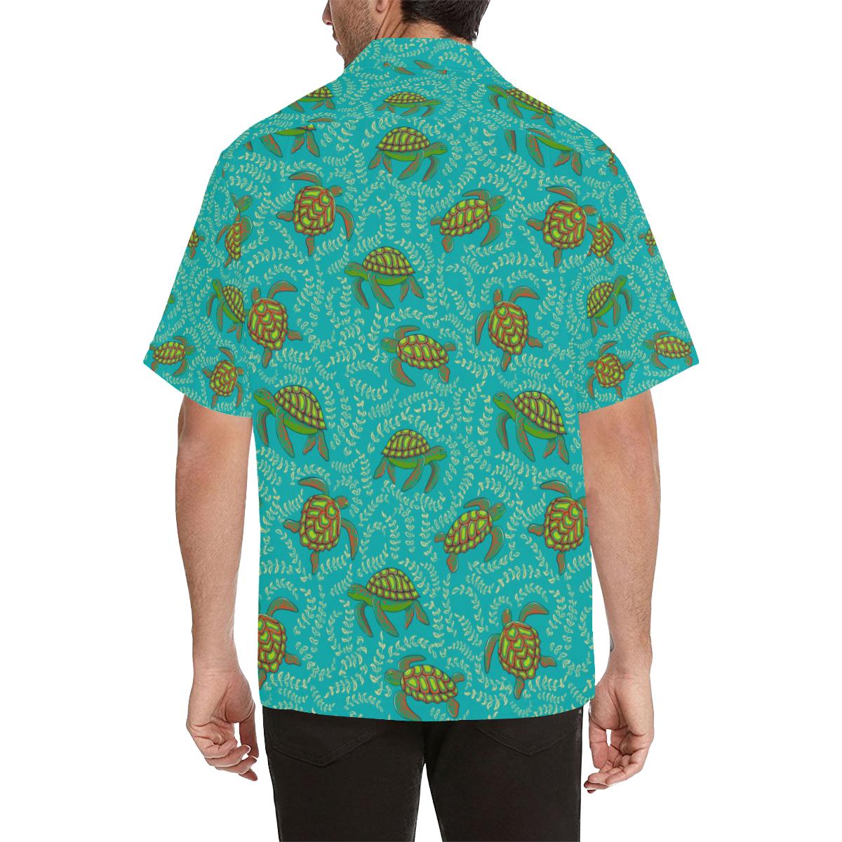 Sea Turtle Pattern Print Design T010 Men Hawaiian Shirt-JorJune