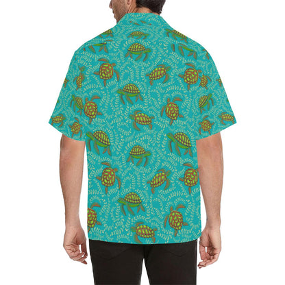 Sea Turtle Pattern Print Design T010 Men Hawaiian Shirt-JorJune