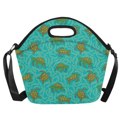 Sea Turtle Pattern Print Design T010 Neoprene Lunch Bag-JorJune