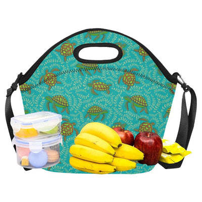 Sea Turtle Pattern Print Design T010 Neoprene Lunch Bag-JorJune