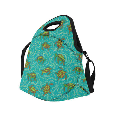 Sea Turtle Pattern Print Design T010 Neoprene Lunch Bag-JorJune