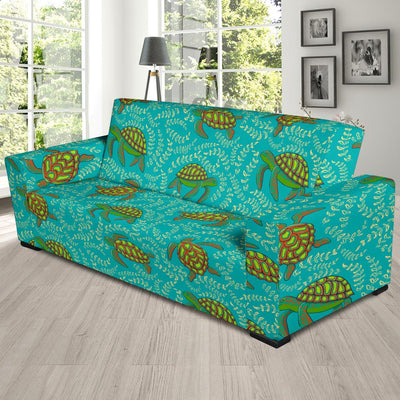 Sea Turtle Pattern Print Design T010 Sofa Slipcover-JORJUNE.COM