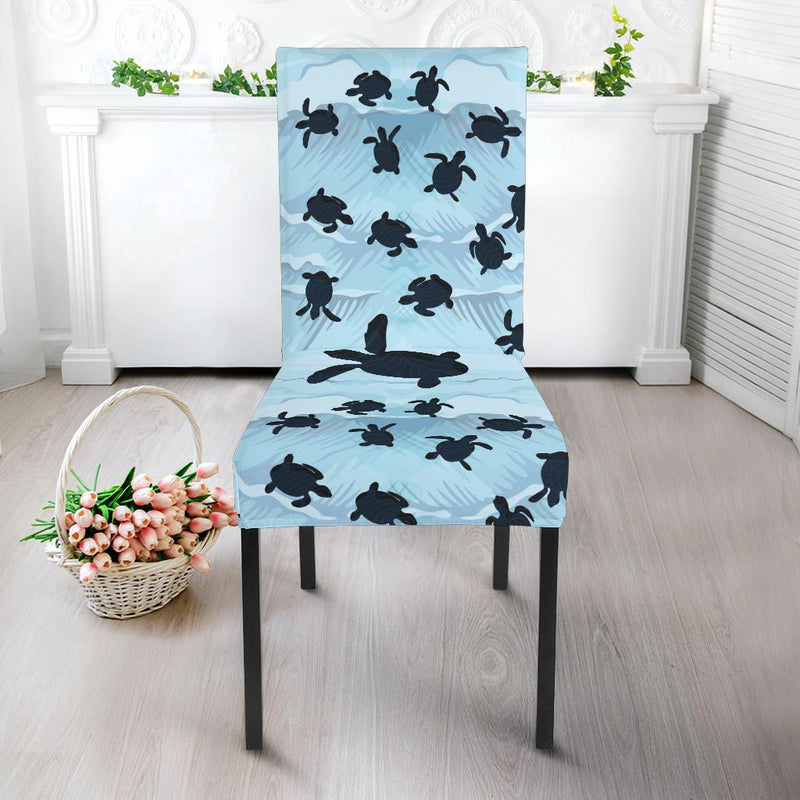 Sea Turtle Pattern Print Design T011 Dining Chair Slipcover-JORJUNE.COM