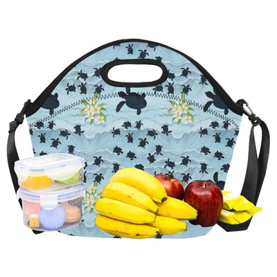 Sea Turtle Pattern Print Design T011 Neoprene Lunch Bag-JorJune