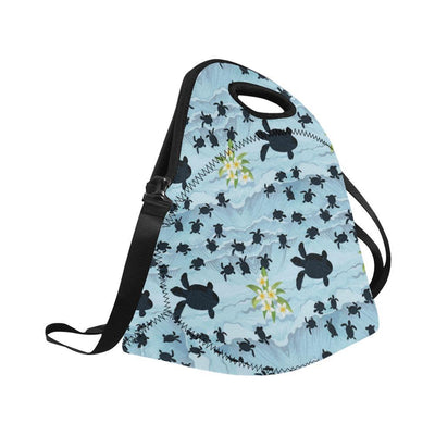 Sea Turtle Pattern Print Design T011 Neoprene Lunch Bag-JorJune