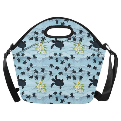 Sea Turtle Pattern Print Design T011 Neoprene Lunch Bag-JorJune