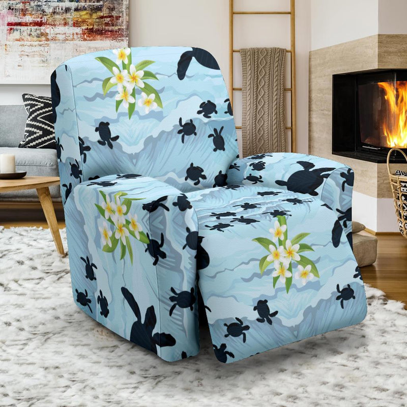 Sea Turtle Pattern Print Design T011 Recliner Slipcover-JORJUNE.COM