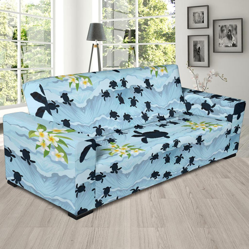 Sea Turtle Pattern Print Design T011 Sofa Slipcover-JORJUNE.COM