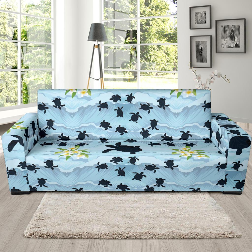 Sea Turtle Pattern Print Design T011 Sofa Slipcover-JORJUNE.COM