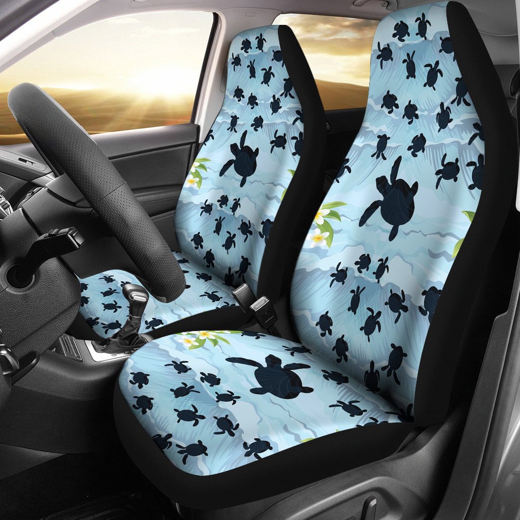 Sea Turtle Pattern Print Design T011 Universal Fit Car Seat Covers-JorJune