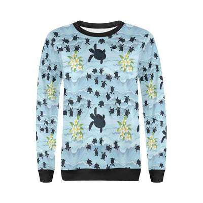 Sea Turtle Pattern Print Design T011 Women Long Sleeve Sweatshirt-JorJune