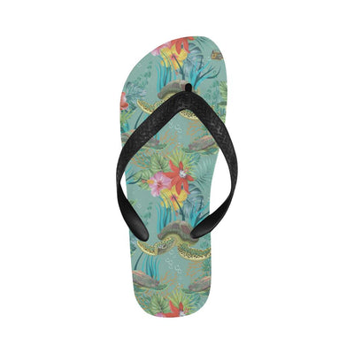 Sea Turtle Pattern Print Design T012 Flip Flops-JorJune