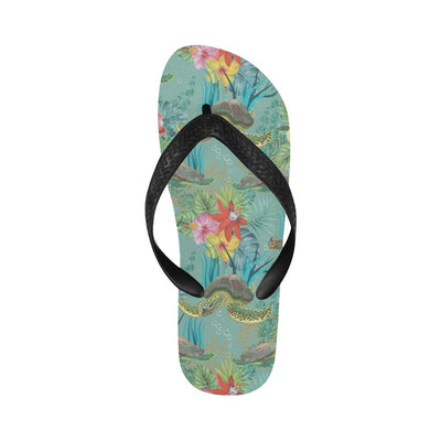 Sea Turtle Pattern Print Design T012 Flip Flops-JorJune