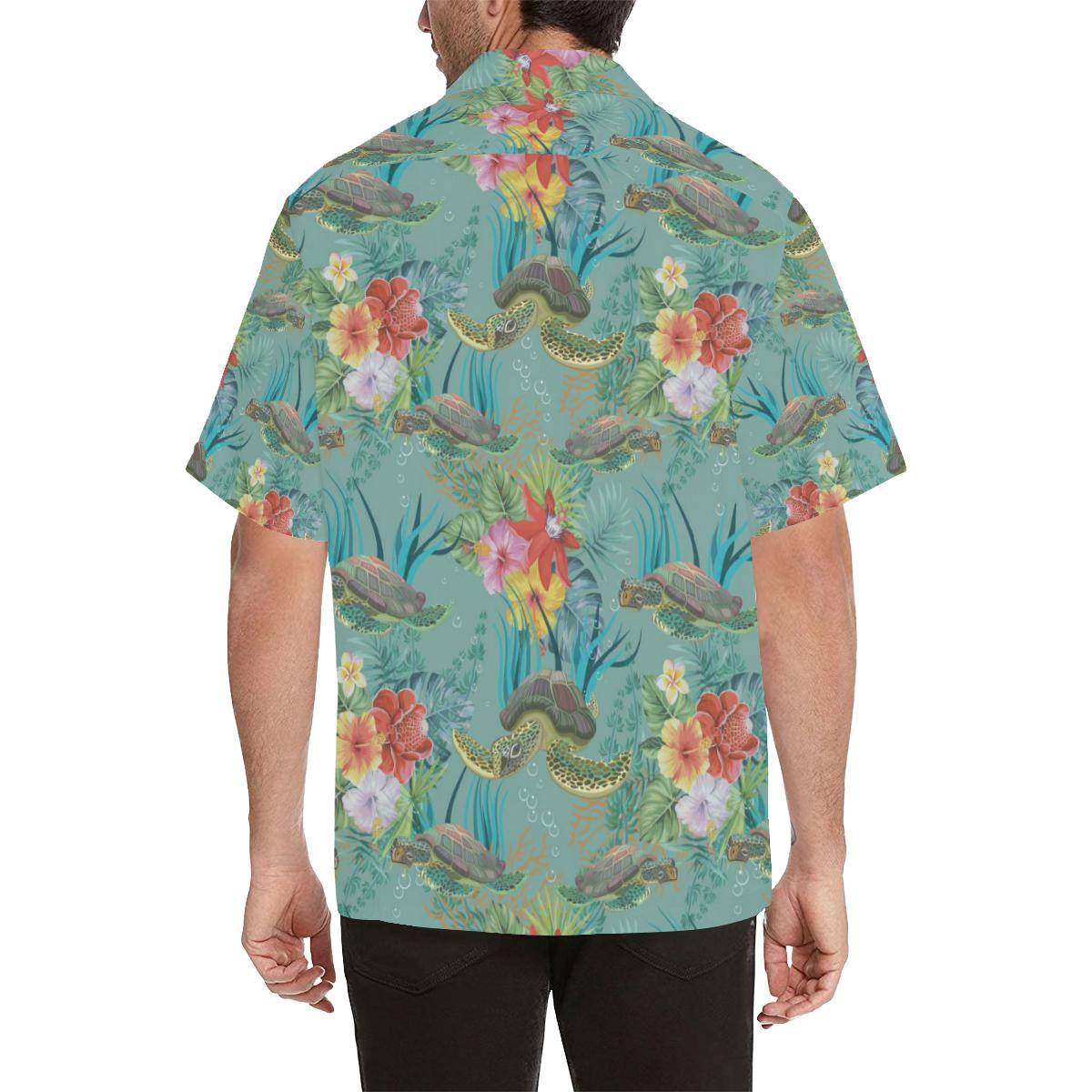 Sea Turtle Pattern Print Design T012 Men Hawaiian Shirt-JorJune