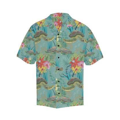 Sea Turtle Pattern Print Design T012 Men Hawaiian Shirt-JorJune