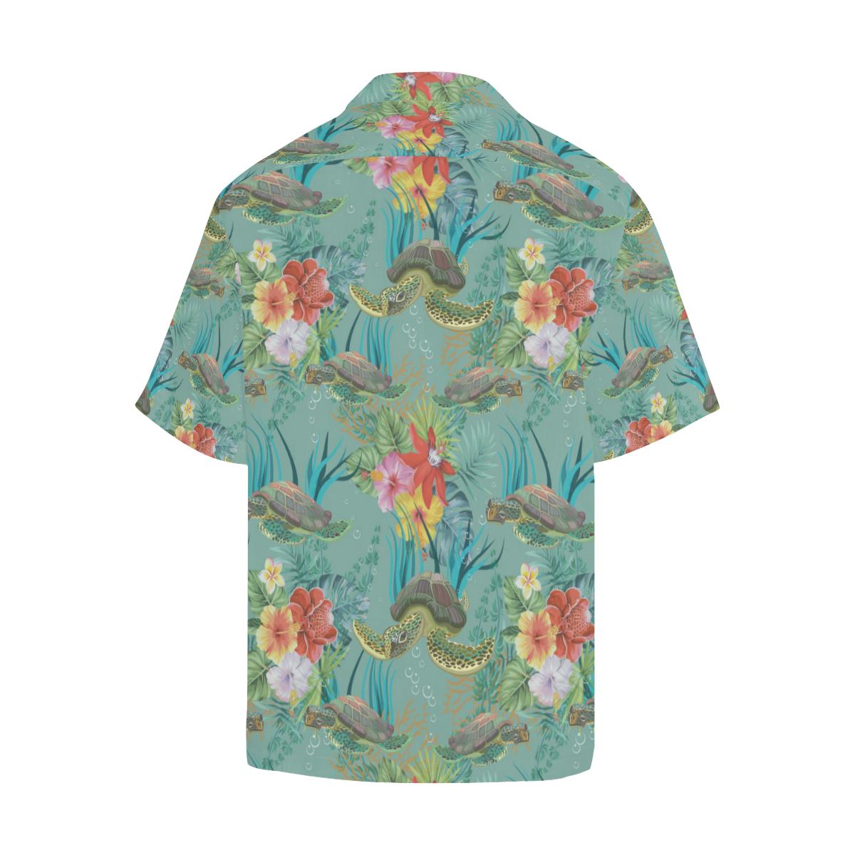 Sea Turtle Pattern Print Design T012 Men Hawaiian Shirt-JorJune