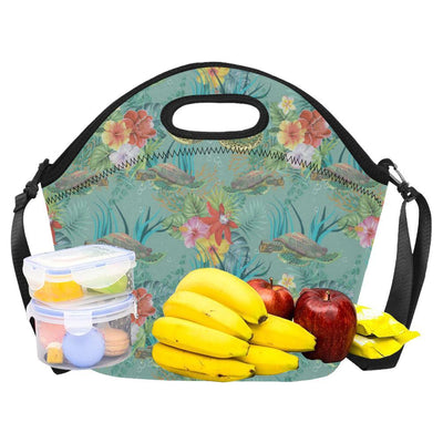 Sea Turtle Pattern Print Design T012 Neoprene Lunch Bag-JorJune