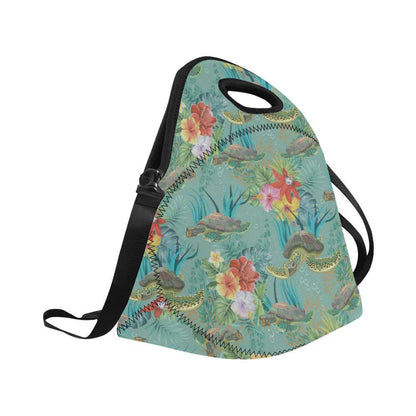 Sea Turtle Pattern Print Design T012 Neoprene Lunch Bag-JorJune