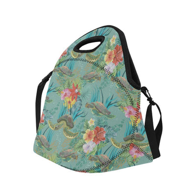 Sea Turtle Pattern Print Design T012 Neoprene Lunch Bag-JorJune