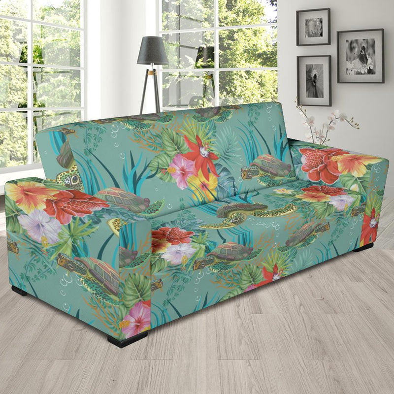 Sea Turtle Pattern Print Design T012 Sofa Slipcover-JORJUNE.COM