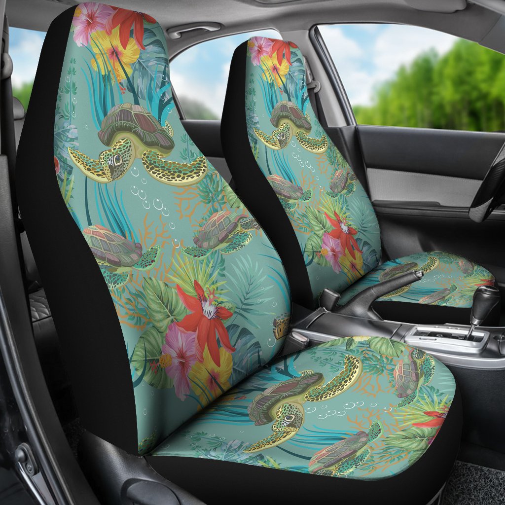 Sea Turtle Pattern Print Design T012 Universal Fit Car Seat Covers-JorJune