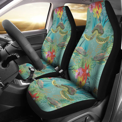 Sea Turtle Pattern Print Design T012 Universal Fit Car Seat Covers-JorJune