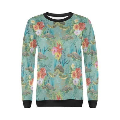 Sea Turtle Pattern Print Design T012 Women Long Sleeve Sweatshirt-JorJune