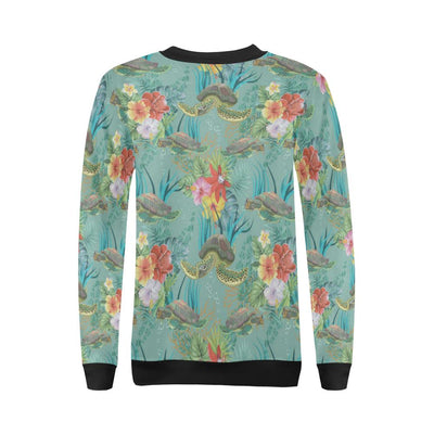 Sea Turtle Pattern Print Design T012 Women Long Sleeve Sweatshirt-JorJune