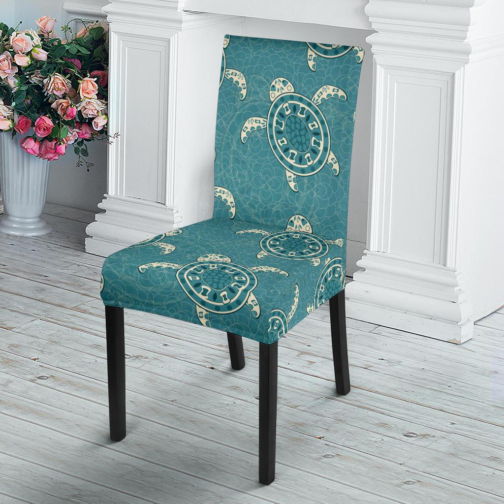 Sea Turtle Pattern Print Design T02 Dining Chair Slipcover-JORJUNE.COM