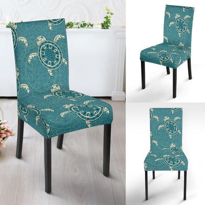 Sea Turtle Pattern Print Design T02 Dining Chair Slipcover-JORJUNE.COM