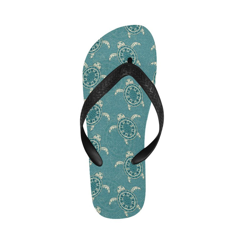 Sea Turtle Pattern Print Design T02 Flip Flops-JorJune