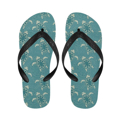 Sea Turtle Pattern Print Design T02 Flip Flops-JorJune
