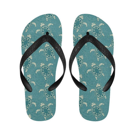 Sea Turtle Pattern Print Design T02 Flip Flops-JorJune