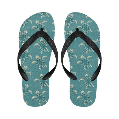 Sea Turtle Pattern Print Design T02 Flip Flops-JorJune