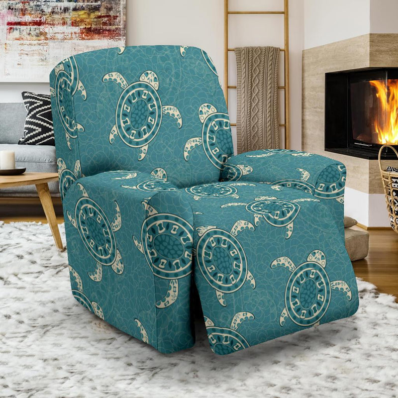 Sea Turtle Pattern Print Design T02 Recliner Slipcover-JORJUNE.COM