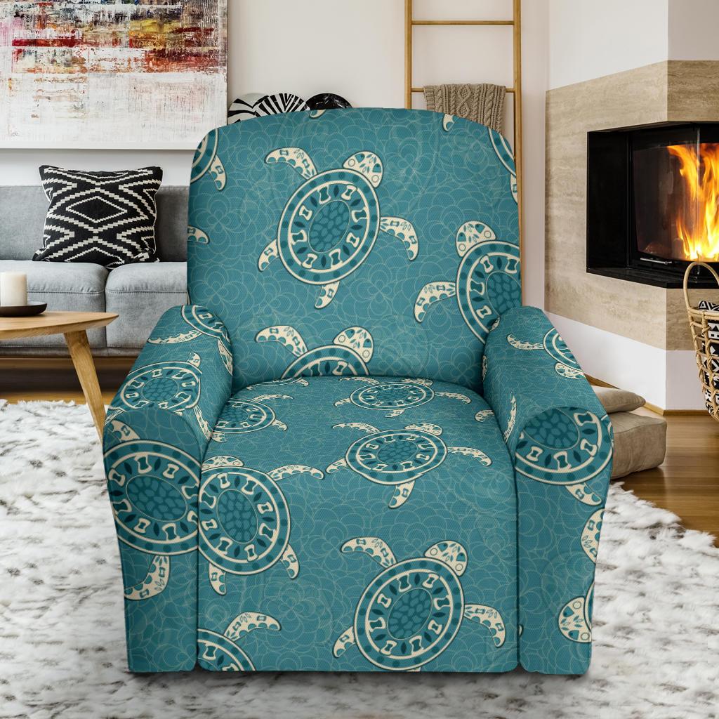 Sea Turtle Pattern Print Design T02 Recliner Slipcover-JORJUNE.COM