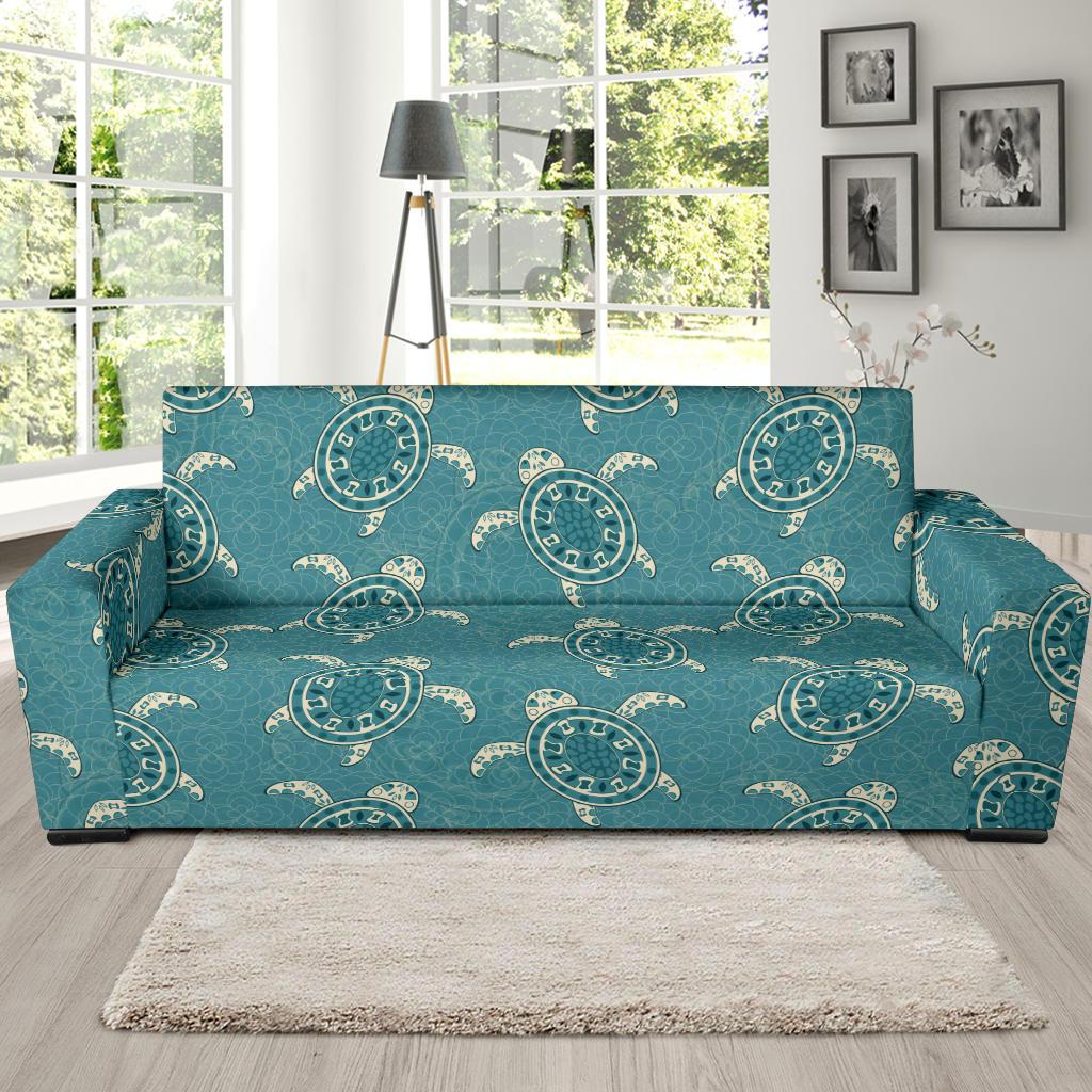 Sea Turtle Pattern Print Design T02 Sofa Slipcover-JORJUNE.COM