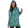 Sea Turtle Pattern Print Design T02 Women Hoodie Dress