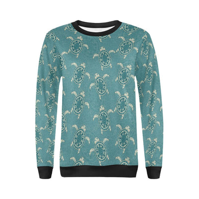 Sea Turtle Pattern Print Design T02 Women Long Sleeve Sweatshirt-JorJune