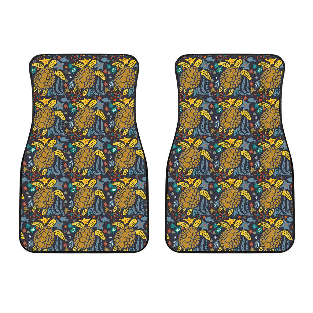 Sea Turtle Pattern Print Design T03 Car Floor Mats-JORJUNE.COM