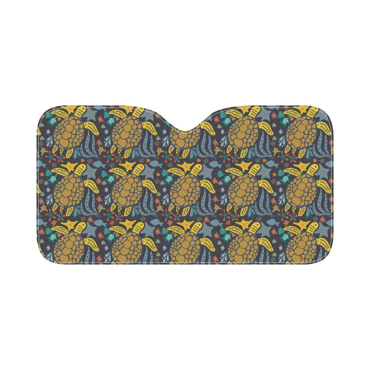 Sea Turtle Pattern Print Design T03 Car Sun Shade-JorJune