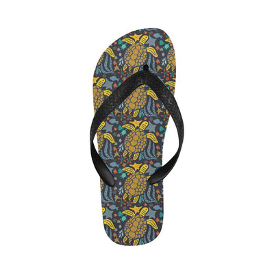 Sea Turtle Pattern Print Design T03 Flip Flops-JorJune