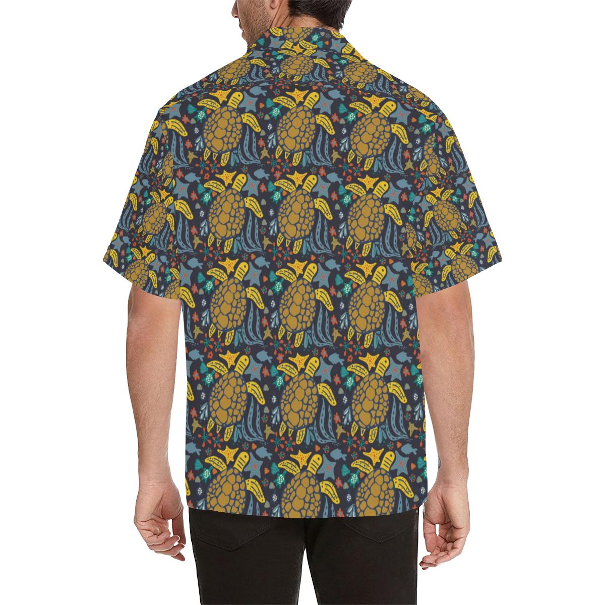 Sea Turtle Pattern Print Design T03 Men Hawaiian Shirt-JorJune